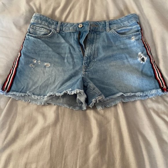 Fashion High Waisted Jeans Shorts Forever 21 Cotton Denim Paperbag